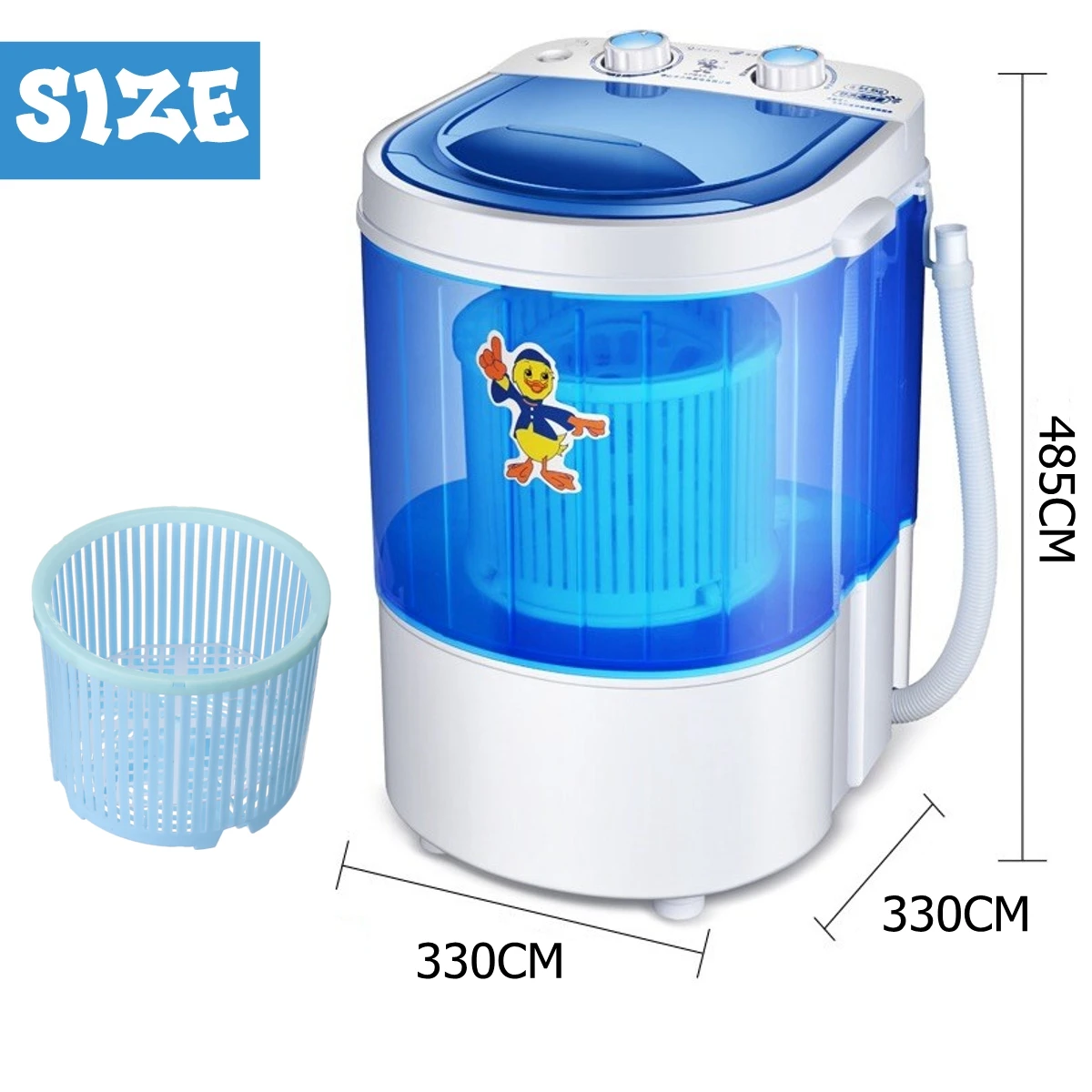 Mini Wash Machine Semi-automatic Single-barrel Washer Prevent Winding Wave Wheel Laundry Product