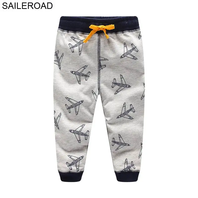 SAILEROAD Мультфильм Самолет Pattern Детские Спортивные Штаны для Мальчиков Детские Брюки От 2 до 7 Лет Дети Мальчик Осенние Брюки Ребенок Мальчик 4 года - Цвет: 7031 same picture