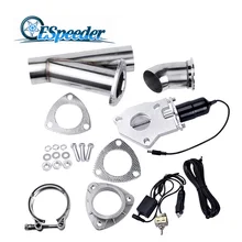 ESPEEDER 2.25inch Exhaust System Exhaust Catback Downpipe Cutout E Cut Valve Out Muffler Bypass With Manual Switch Car Modified