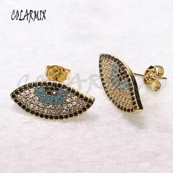 

8 Pairs Wholesale eye shape zircon stud earrings earrings simple style jewelry earrings gift for lady 9312