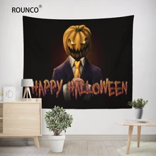 

ROUNCO High quality Halloween black style, pumpkin cartoon image, living room tapestry, beach towel, mural handicraft 130 * 150