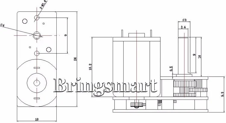 Bringsmart JGA1024-N20 мини-мотор постоянного тока 3-12 В с обратной передачей ed Мотор DC микро-редуктор мотор 6 в для игрушечных моделей DIY робот