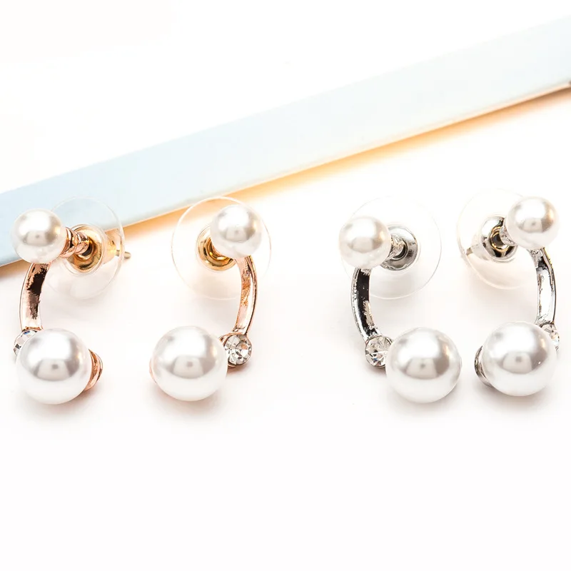 gold side stud earrings