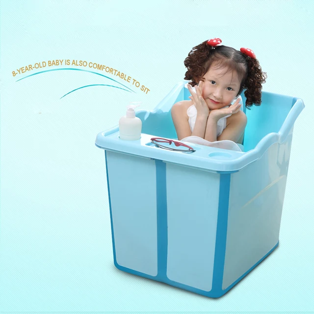 Top quality fold Thicken large baby bathtub kids bath barrel bucketin