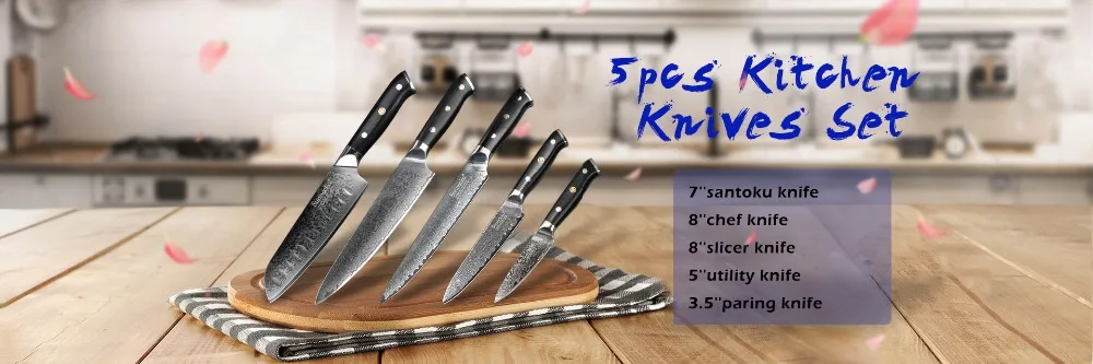 SUNNECKO 2 шт набор кухонных ножей 6,5 ''шеф-повара 5'' универсальный нож дамасский японский VG10 стальной нож для приготовления пищи G10 Ручка
