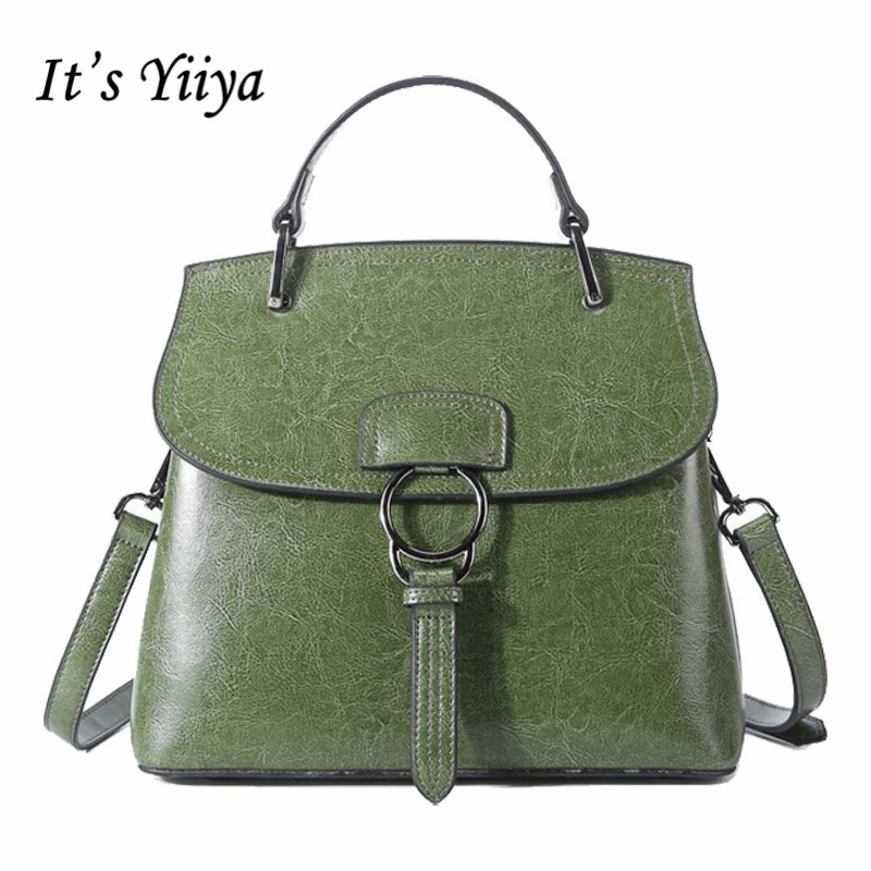 

It's YiiYa Sales 4 Colors Women Genuine Leather HandBag Fashion Casual Girls Messenger Bags With Cell Phone Pocket SS899