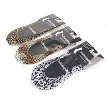Личности Женщины леопардовый Бесшовные шелк льда Носки закрытый носок, невидимая Носки женские Противоскользящие силиконовые