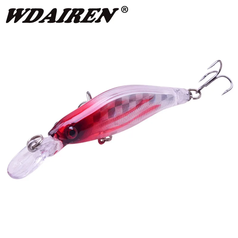 

WDAIREN 1Pcs Laser Minnow Fishing Lure Floating Artificial Hard Bait 3D Eyes 8cm 6.3g Fishing Wobblers Crankbait Minnows WD-215