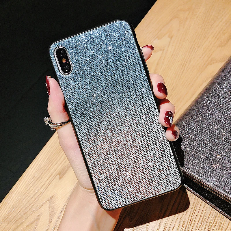 Case For iPhone X Xr Xs Max Cover Korean Glitter Gradient  (4)
