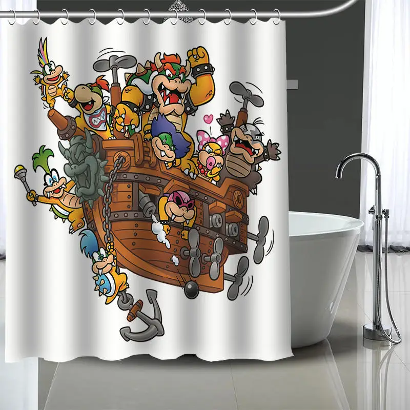 Изготовленный на заказ Супер Марио занавес s полиэстер ванная комната водонепроницаемый Душ занавес с пластиковыми крючками больше размера - Цвет: 3