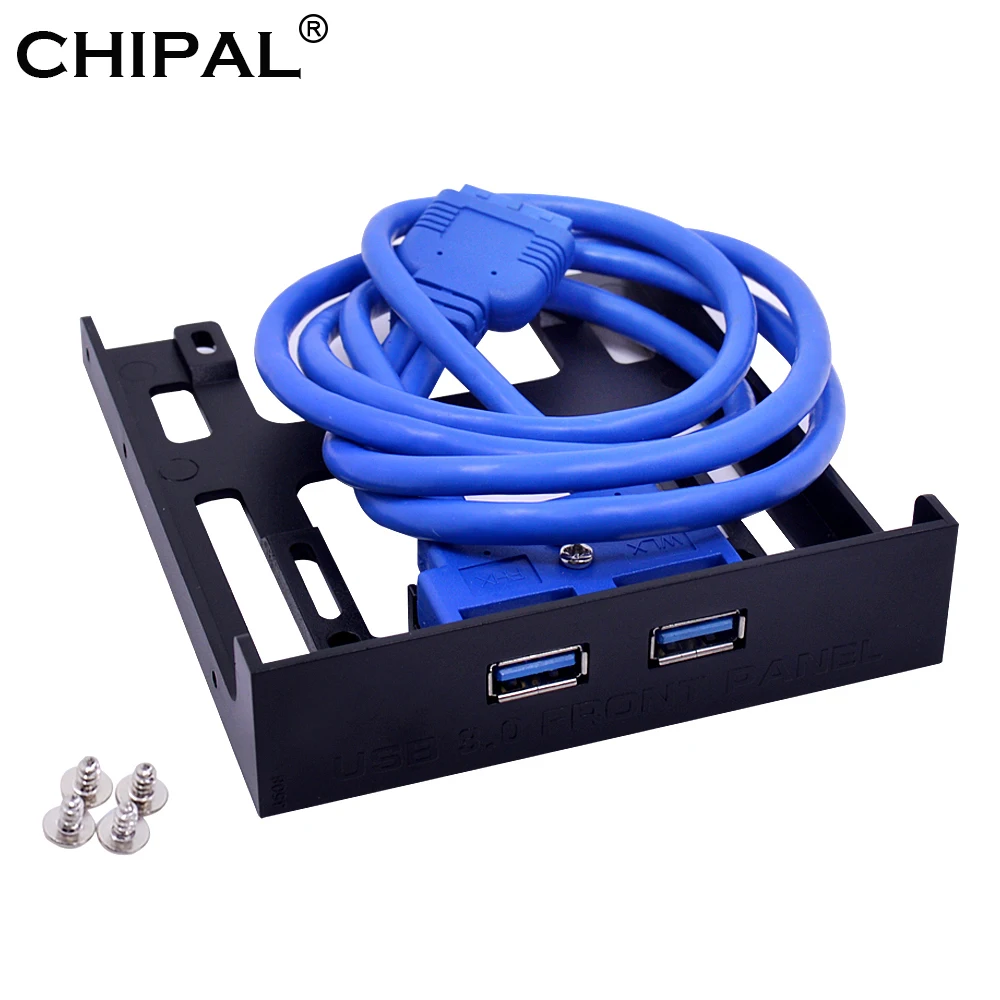 

CHIPAL High Speed 20Pin 2 Port USB3.0 Hub USB 3.0 Front Panel Cable Adapter Plastic Bracket for PC Desktop 3.5 Inch Floppy Bay