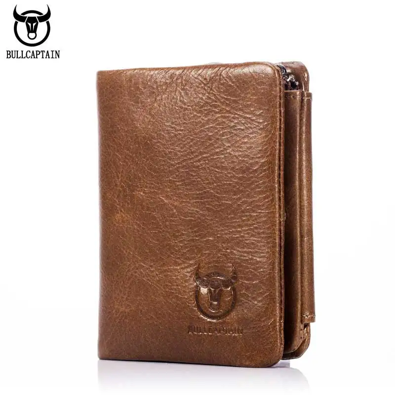 

Genuine Leather Men Wallet Brand Vertical High Quality Designer Wallet With Coin Pocket Purses Trifold Wallet Credit Card Holder