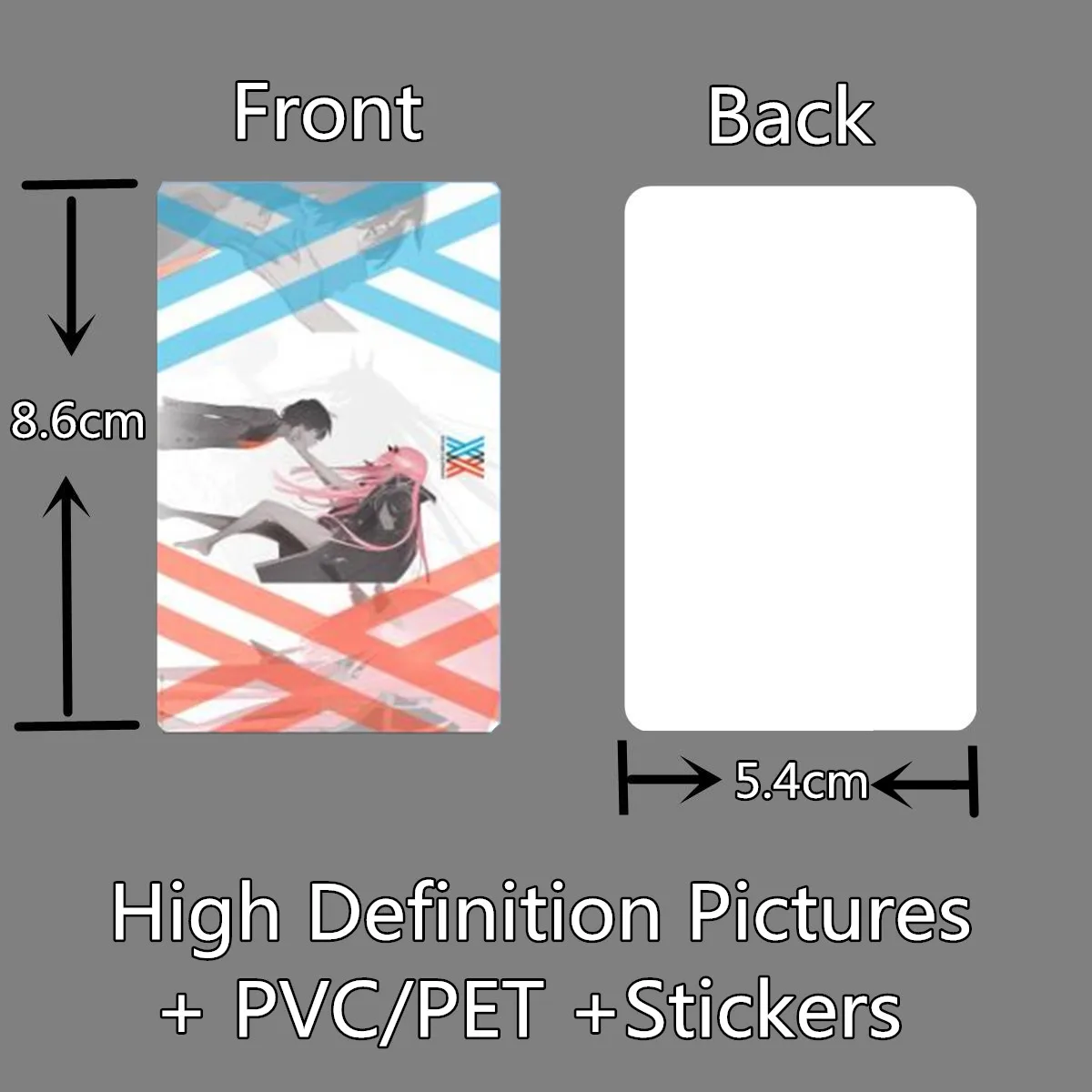 

20PCS Anime Darling in the FranXX Stickers Zero Two 02 Ichigo 015 Card Sticker Bus/Bank/Credit Fanart Cosplay DIY Collect Gift