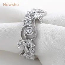 Женское кольцо с цветком Newshe Круглый фианит родий AAA