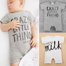 2016 baby summer romper clothing sets newborn Cartoon letter kids rompers boy girl children summer brand new