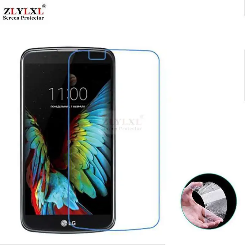 

Glass + case Transparent Dirt-resistant soft back case for LG k10 tempered glass screen protector