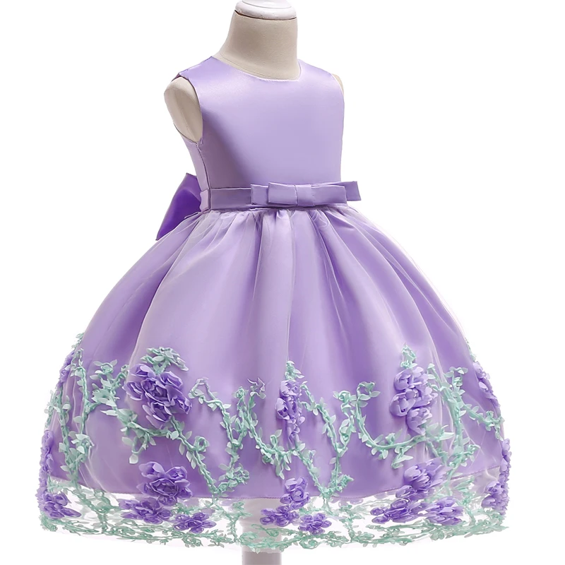 Г. Милое платье принцессы летние Детские платья для девочек, детская одежда платье в горошек, с цветочным узором, на день рождения, свадьбу, вечерние платья для девочек, L5007