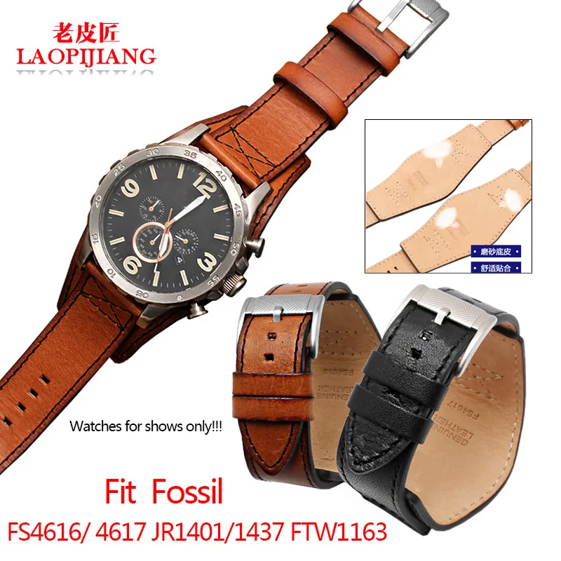 Новые поступления 1:1 Fit fossil FS5088 FS4656 BQ1718 FS4616 4617 JR1401 1437 FTW1163 часы кожаный ремень 22 24 мм с ремешком