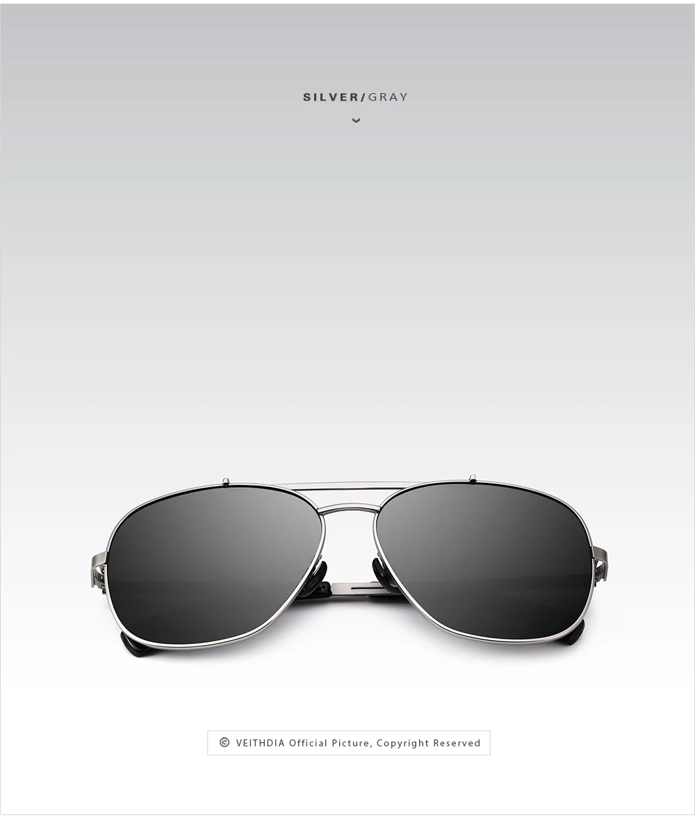Мужские солнцезащитные очки VEITHDIA, винтажные брендовые прямоугольные очки из нержавеющей стали с поляризационными стеклами, степень защиты UV400, модель 2493