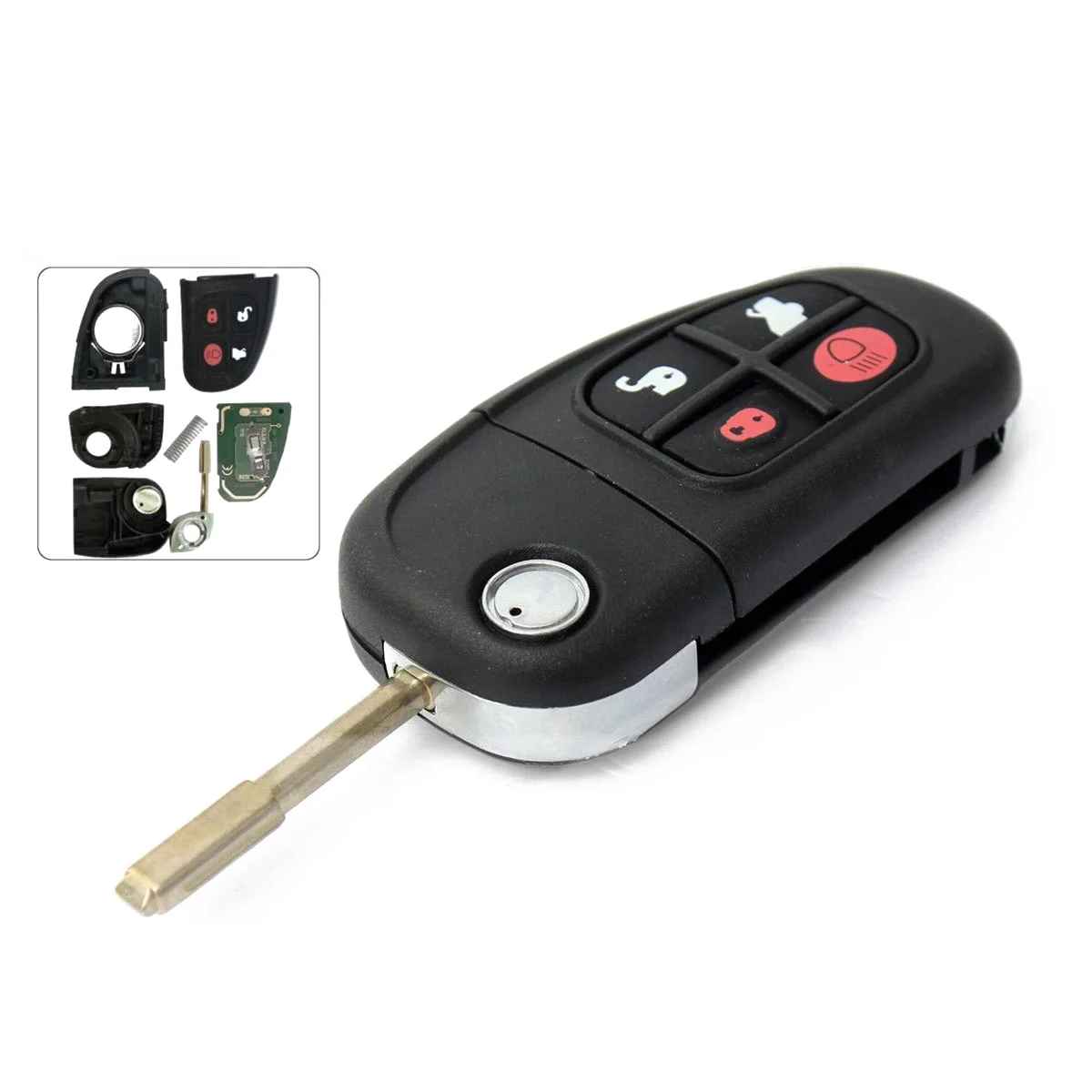 

NEW 4 Buttons Car Remote Key Fob 434MHz Chip Transponder Fit For Jaguar X type S type XJ