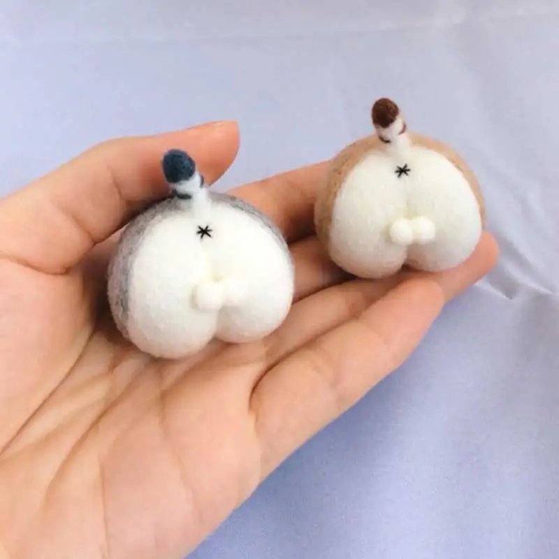 

Needle Felting Dog Cat Animal Butt Special Birthday Gift Poked Kits Non-Finished Handcarft Wool Felting Material Package