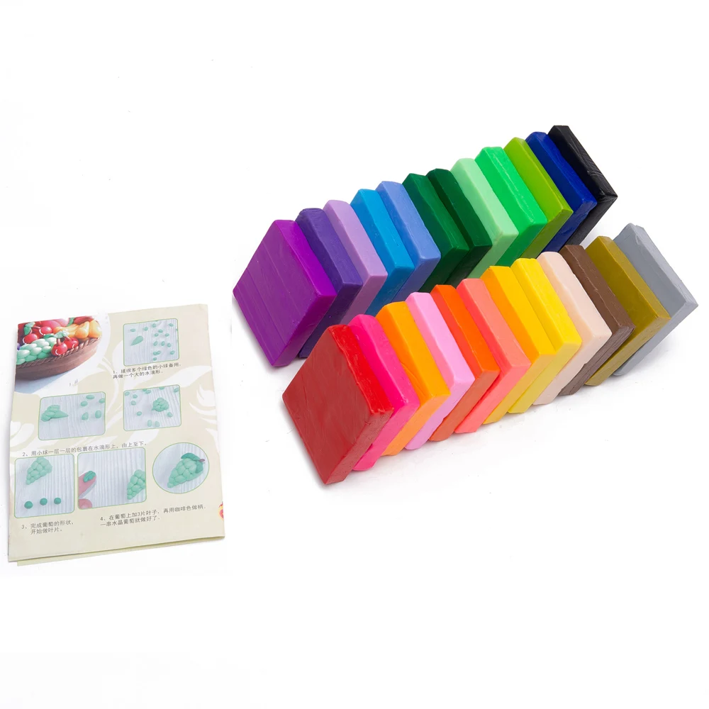 Cena 24 kolory glina polimerowa DIY miękkie modelowanie gliny zestaw z 5 sztuk narzędzia pudełko dla dziecka nietoksyczne szlamowe zabawki ciągliwe