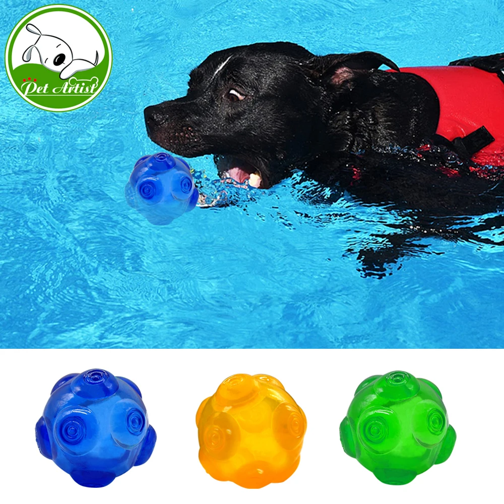 Chew Dog Toys Squeaky Waterproof Ball Training Tooth Cleaning Toy For