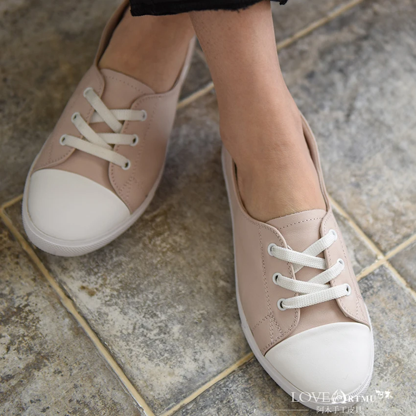 

Artmu Fashion Women Shoes White Shoes Flats Casual Sneakers Handmade Genuine Leather Shoes Women Black Shoes zapatos mujer