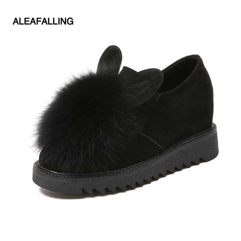 

Aleafalling Real Fox Fur Women Botas Slip On Warm booties Female Women Ankle Fashion Snow Boots Snow Boots Lady's Shoes WBT288