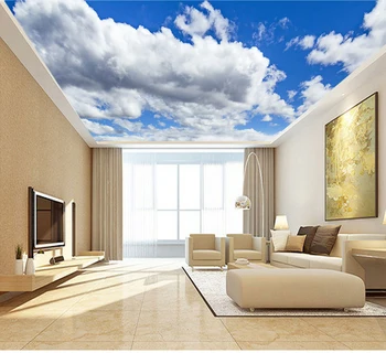 Large Blue Sky Cloud Mural 3d Ceiling Mural Wallpaper For Walls Living Room Hall 3d Wall Ceiling Murals 3d Wall Paper Sticker Buy At The Price Of 9 28 In Aliexpress Com