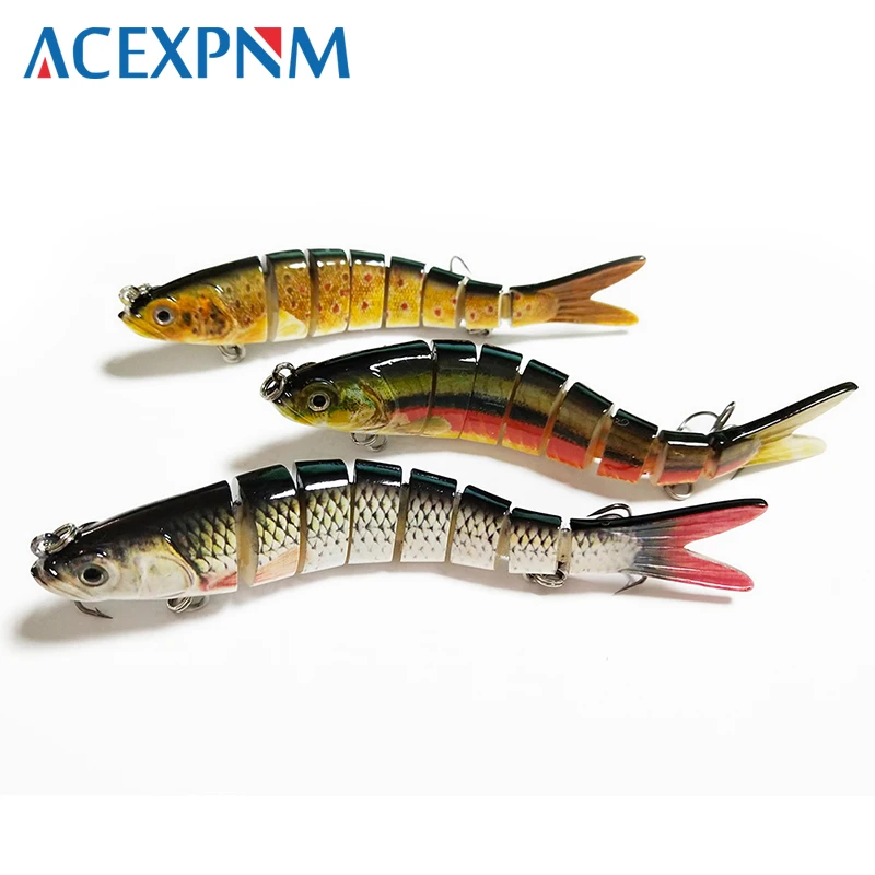 2019 أعلى المياه الصلب الصيد إغراء 14 CM 25g متعددة صوتها 3D عيون 8 القطاعات Crankbait Swimbait 2 خطاف ثلاثي الصيد اكسسوارات