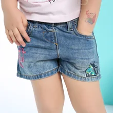 Модные джинсовые шорты для маленьких девочек летние детские джинсовые шорты новое поступление, Детские короткие штаны с вышивкой для девочек от 2 до 7 лет