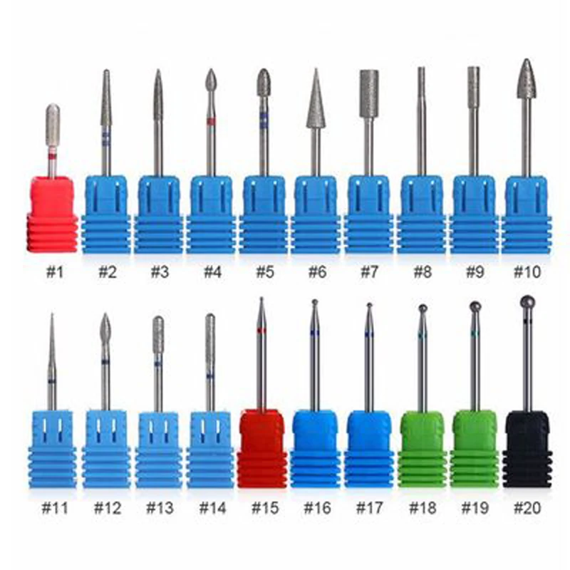 

AMEIZII Diamond Nail Drill Bit Milling Nail Cutter Electric Rotary Burr Milling Cutters for Manicure Pedicure Accessories Tools
