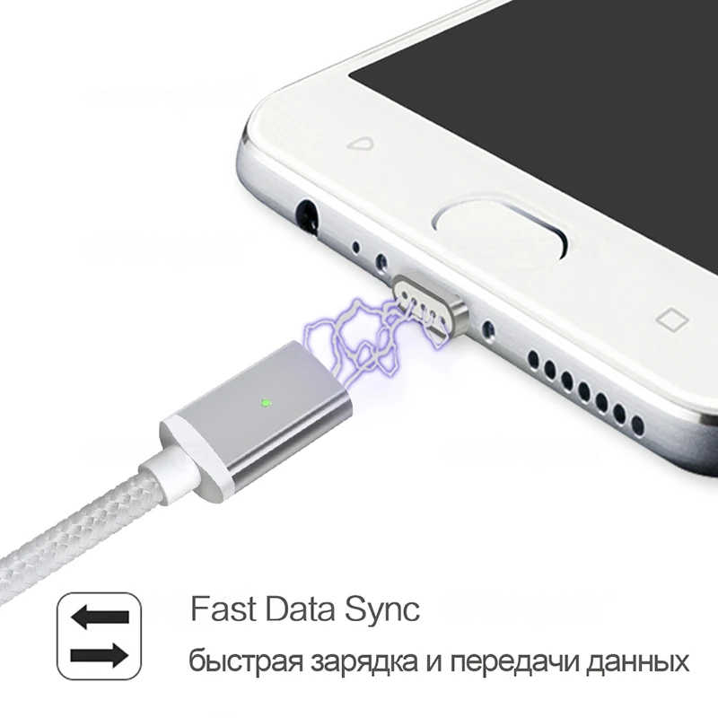 1 м нейлоновый Магнитный кабель 2.4A Micro usb кабель для зарядки и передачи данных Магнитный адаптер для зарядки samsung Xiaomi huawei Android сотовых телефонов