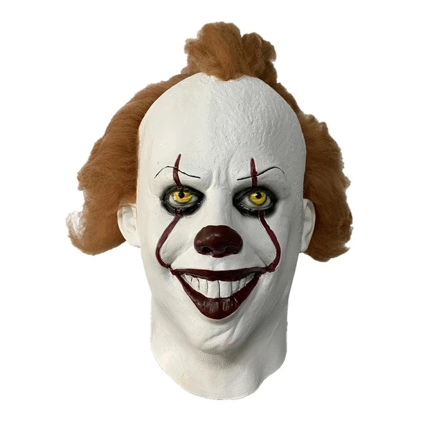 Halloween Horror Clown Mask Stephen Gold Latex Galloping Cosplay Costumes Through Heart Cool | Дом и сад