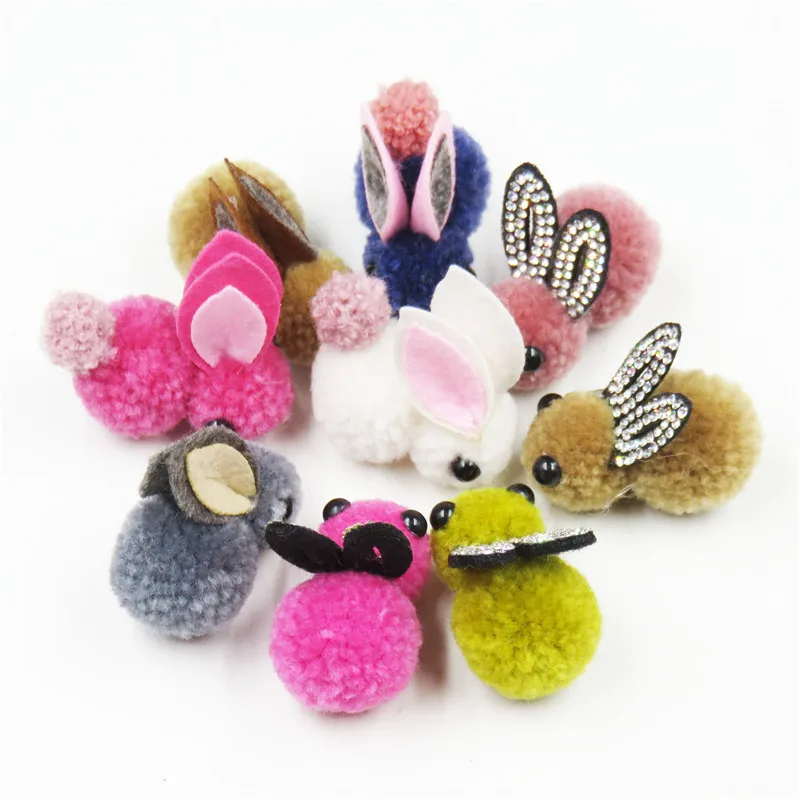 

1PCS Pretty 4CM Hairball Tail Rabbit Elastic Hair Bands Bow For Girl Hair Tie Scrunchy Kids Hairpins Hair Accessories For Women