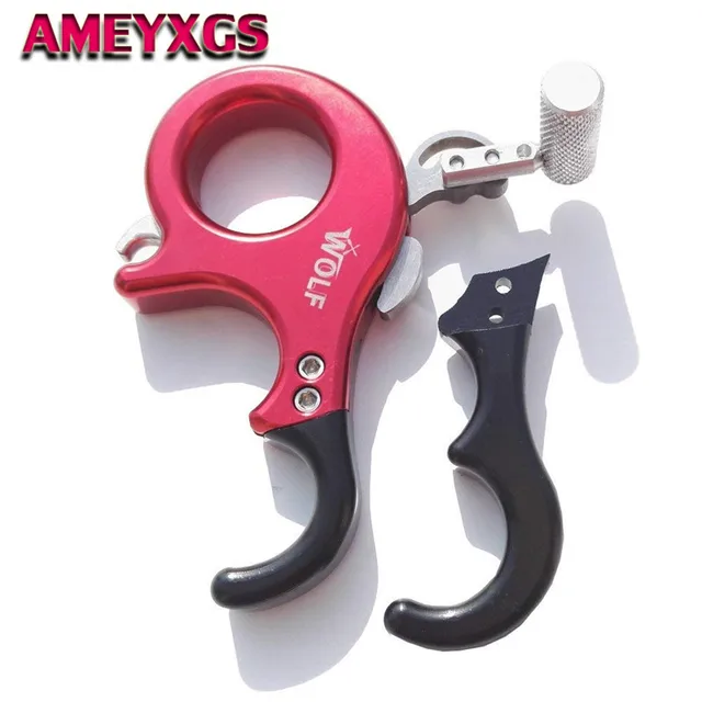  US $59.25 Archery Release Aids Adjustable Finger Grip Compound Thumb Trigger Release Outdoor 