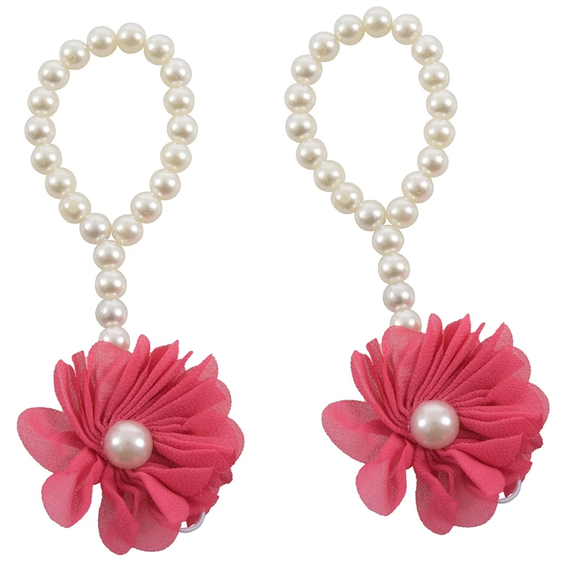

Fashion Baby girl Artificial Pearls Chiffon Barefoot Toddler Foot Flower Beach Anklet Chain Jewelry