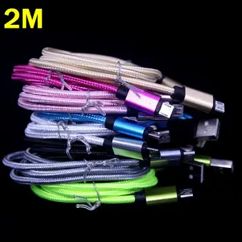 

2m 6FT & 1m 3FT Micro V8 Braided nylon cable Accessory Bundles for samsung s3 s4 s6 s7 for htc blackberry lg 100pcs/lot