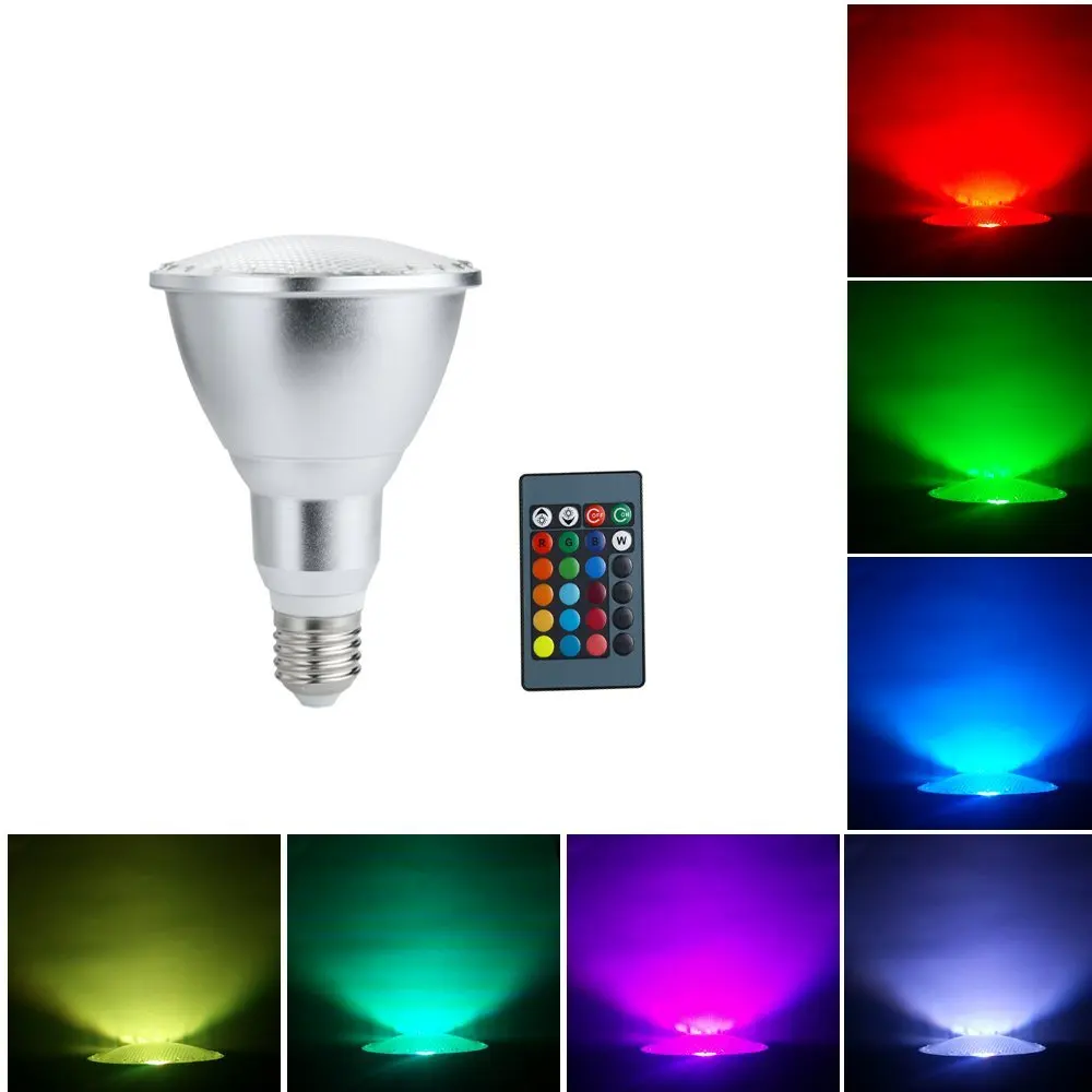 LED Floodlight E27 10W Color Changing Light Bulb PAR30 RGB Dimmable
