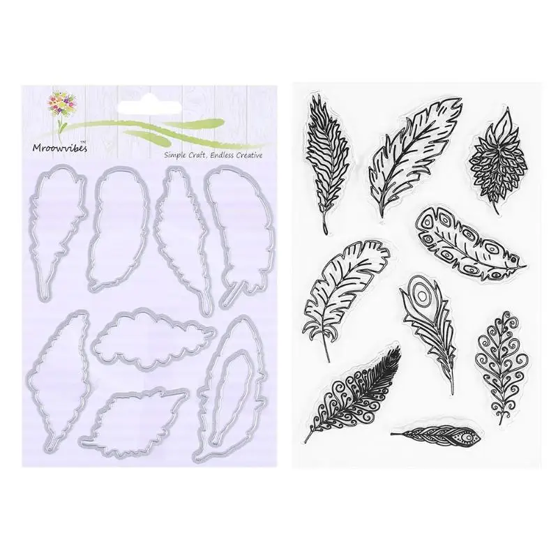 

Metal Feather Cutting Dies Seal DIY Scrapbooking Album Embossing Stencils
