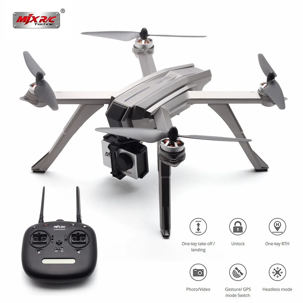 MJX Радиоуправляемый квадрокоптер 5G wifi FPV gps Дрон с камерой 1080P бесщеточный