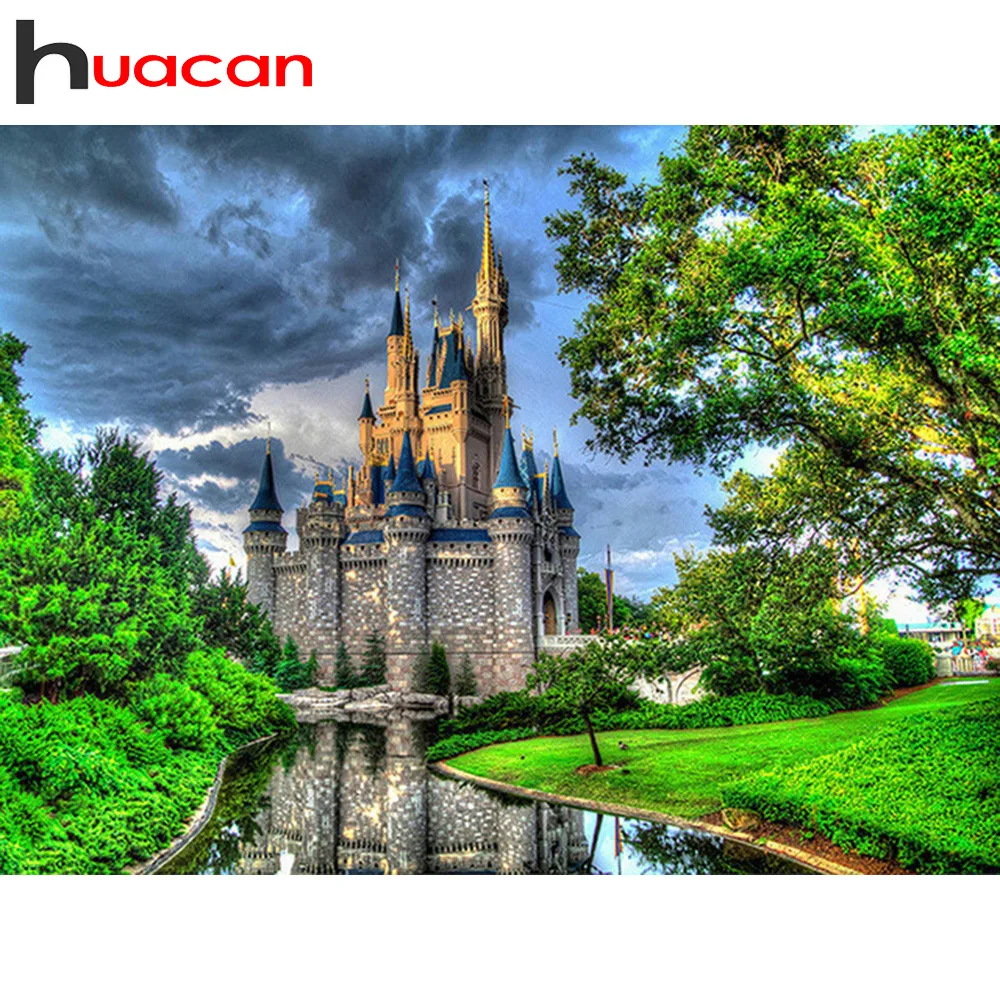 

Huacan 5D Diamond Painting Full Square Scenic Church Embroidery Sale Diamond Mosaic Stitch Picture Rhinestone Drop Ship