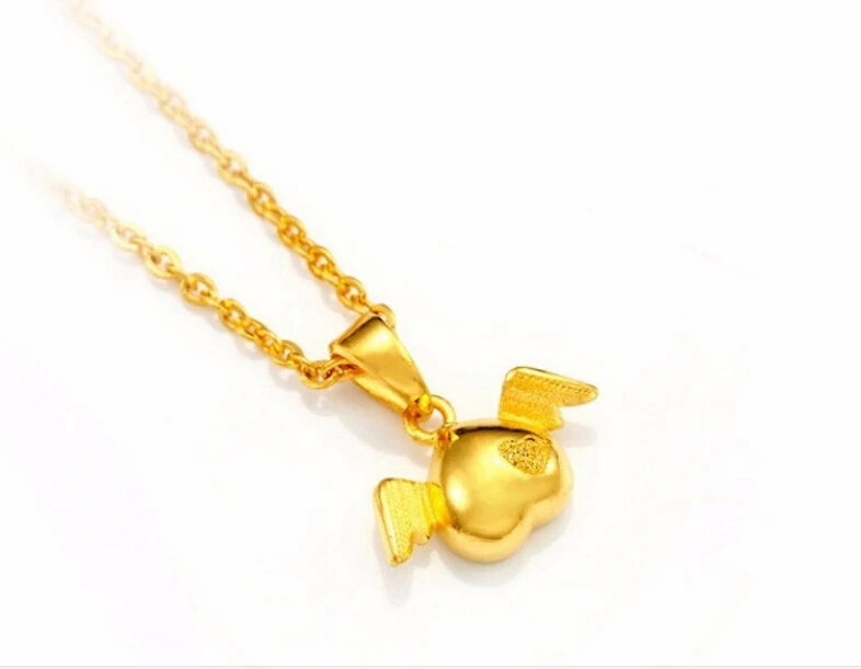 

Hot sale New Authentic 999 24K Yellow Gold Heart Pendant 1.30g