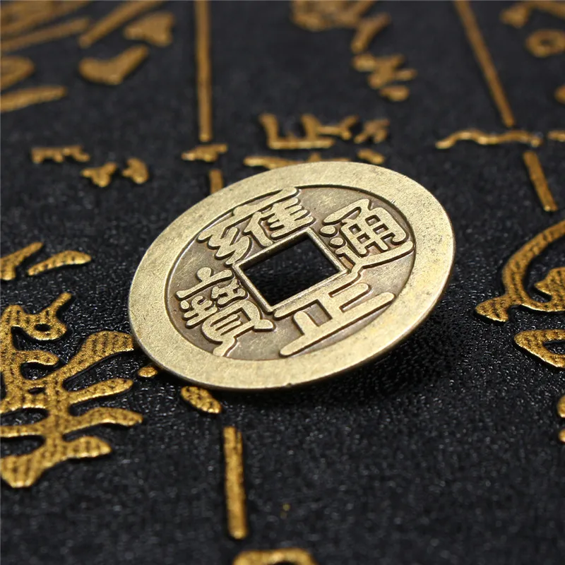 

24mm 1Pc Brass Chinese Ancient Feng Shui Lucky Coin Good Fortune Antique Wealth Money Collection Gift