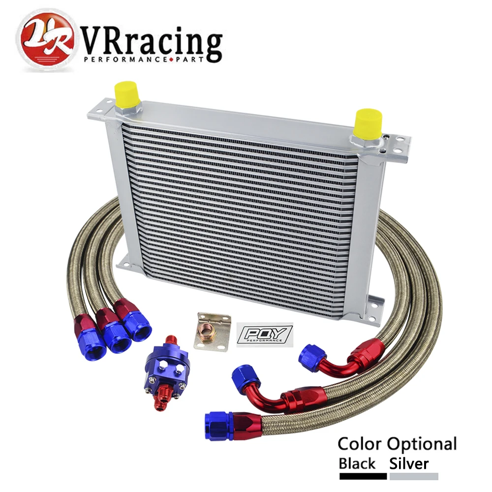 ^Cheap VR RACING - UNIVERSAL 30 ROWS AN10 OIL COOLER KIT +OIL FILTER ADAPTER + NYLON STAINLESS STEEL BRAIDED HOSE WITH PQY STICKER+BOX