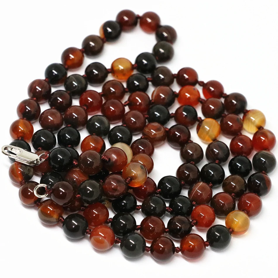 

Natural stone dream carnelian onyx agat 8mm 10mm round beads necklace long chain jewelry women high grade gifts 36inch B1470-1