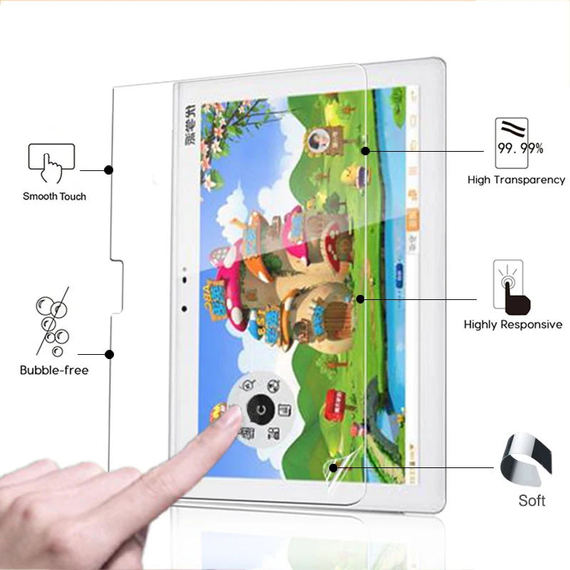 Premium ANti-Scratched Clear Glossy screen protector film For Noah U30 10.1" tablet front HD lcd protective | Компьютеры и офис