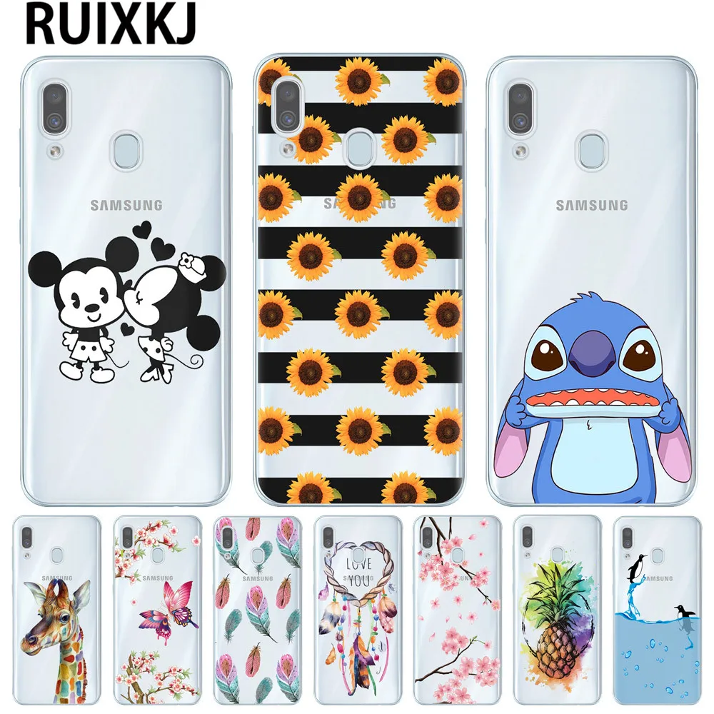 

Cartoon Cat Pattern Soft Silicone Phone Case Cover For Samsung Galaxy A30 A305F A10 A20 A40 A50 A70 Flower Cases Coque Fundas