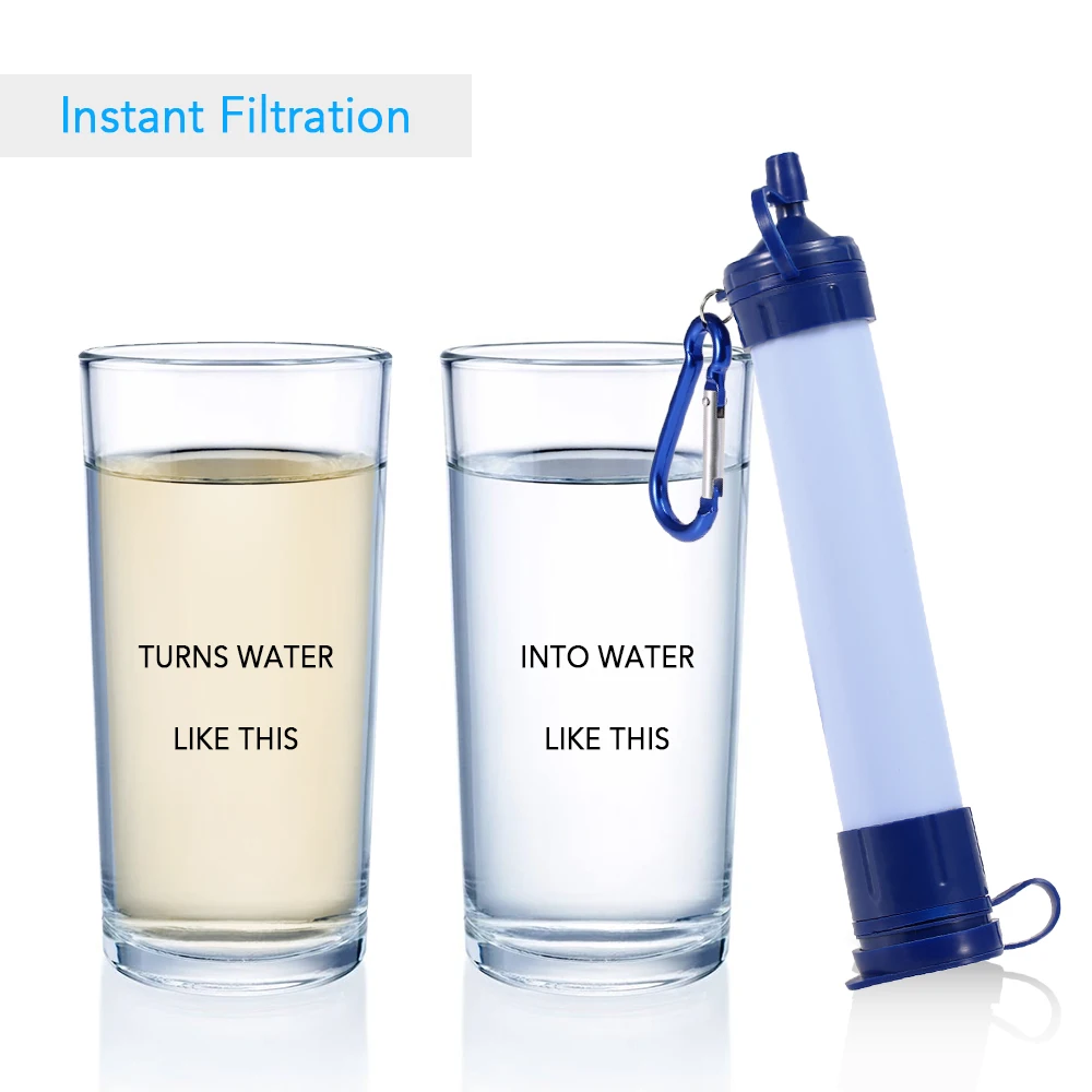 

Water Filter Straw and Cleaning Kit Water Filtration System for Outdoor Survival Emergency Camping Hiking Traveling